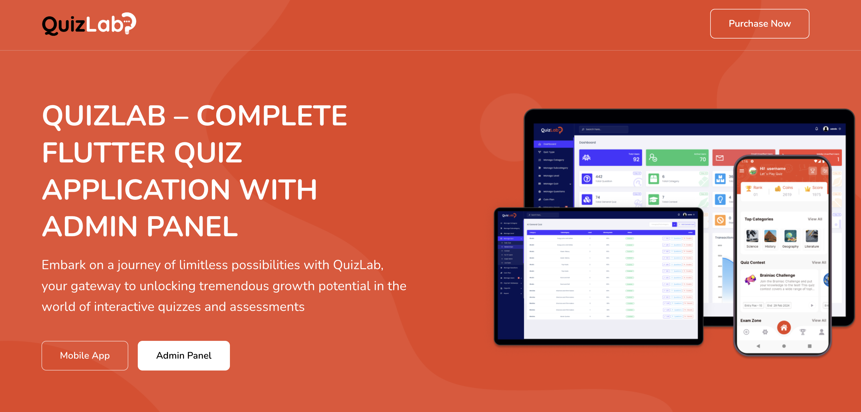 QuizLab home screen preview