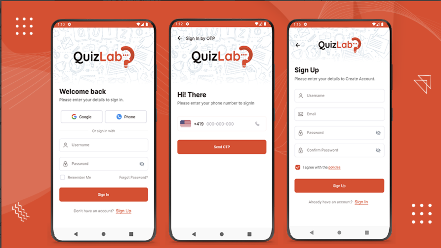 QuizLab screenshot 1 - leaderboard, profile, and coin store screens