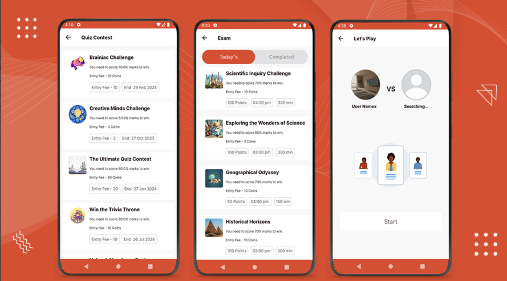 QuizLab screenshot 4 - home categories and science category screens